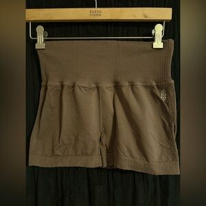Free People Movement Good Karma Light Brown Tan Washed Out Running Shorts